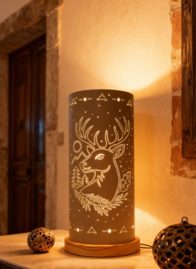 Il Re del Bosco – Lampada Cervo artigianale