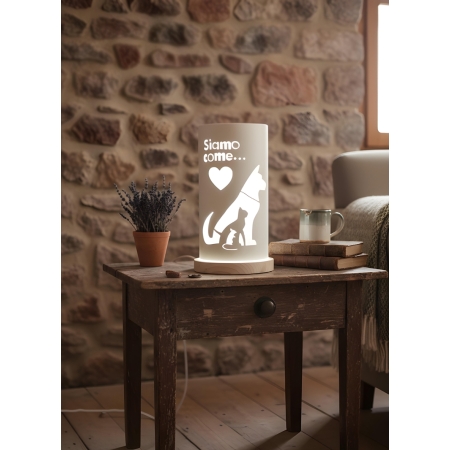 Legami di Luce – Lampada artigianale tema Cane & Gatto