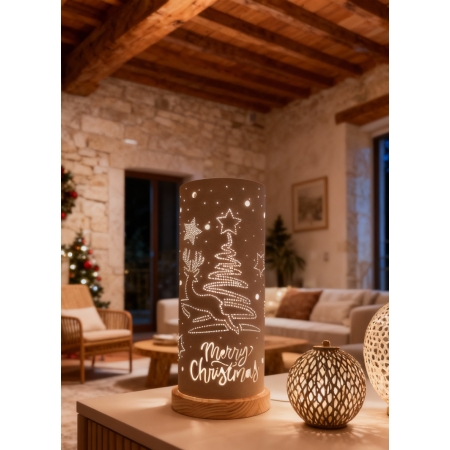 Lampada artigianale realizzata a mano e personalizzabile - Tema Albero di Natale