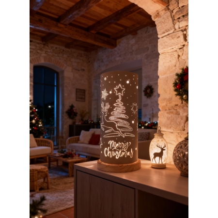 Lampada artigianale realizzata a mano e personalizzabile - Tema Albero di Natale