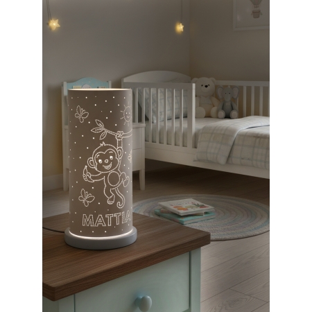 La Scimmietta dei Sogni – Lampada personalizzata con nome bambino per la cameretta