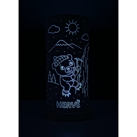 Orsetto scalatore – Lampada personalizzata con nome bambino per la cameretta