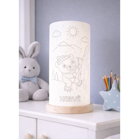 Orsetto scalatore – Lampada personalizzata con nome bambino per la cameretta