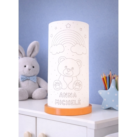 Orsetto tra le nuvole – Lampada personalizzata con nome bambino per la cameretta
