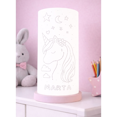 Unicorno  – Lampada personalizzata con nome bambina per la cameretta