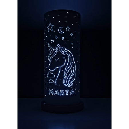 Unicorno  – Lampada personalizzata con nome bambina per la cameretta