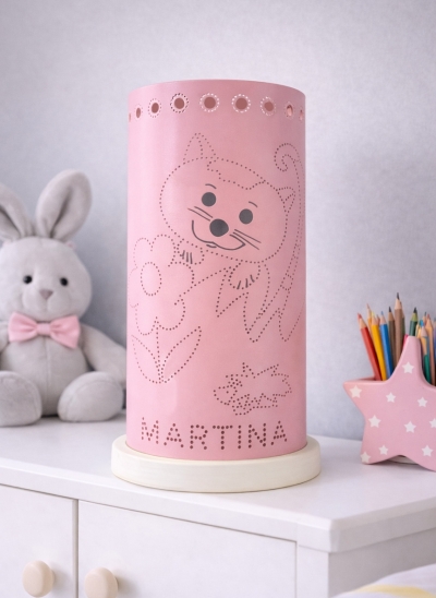 Il Gattino – Lampada personalizzata con nome bambino per la cameretta