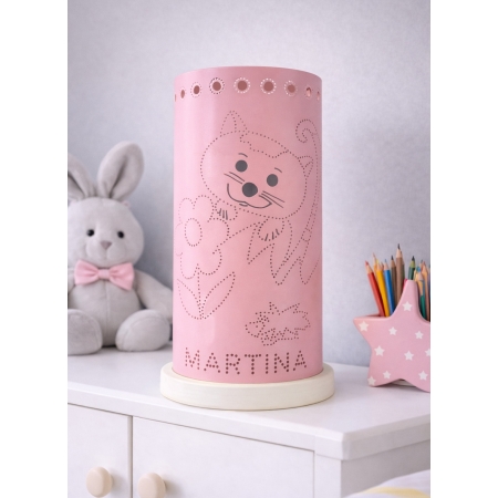 Il Gattino – Lampada personalizzata con nome bambino per la cameretta