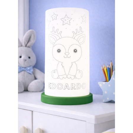 Il Cerbiatto Incantato – Lampada personalizzata con nome bambino per la cameretta